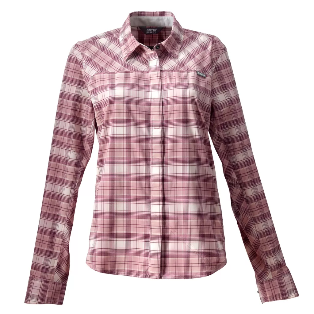 Orvis Pro Stretch Long Sleeve Shirt Women's in Lilac Plaid